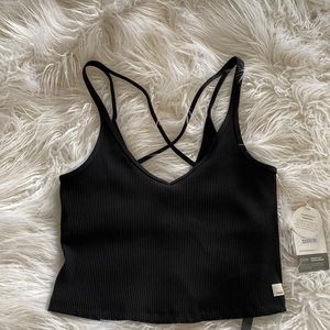 Vuori rib crop tank black size L